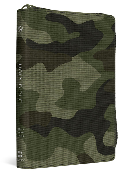 ESV Compact Bible (Canvas with Zipper, Camo Design)