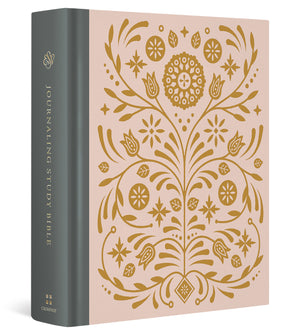 ESV Journaling Study Bible (Cloth Over Board, Blush/Ochre, Floral Design)