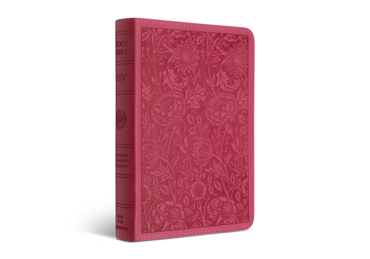 ESV Large Print Compact Bible (TruTone Berry, Floral Design)