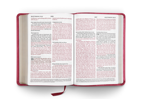 ESV Large Print Compact Bible (TruTone Berry, Floral Design)