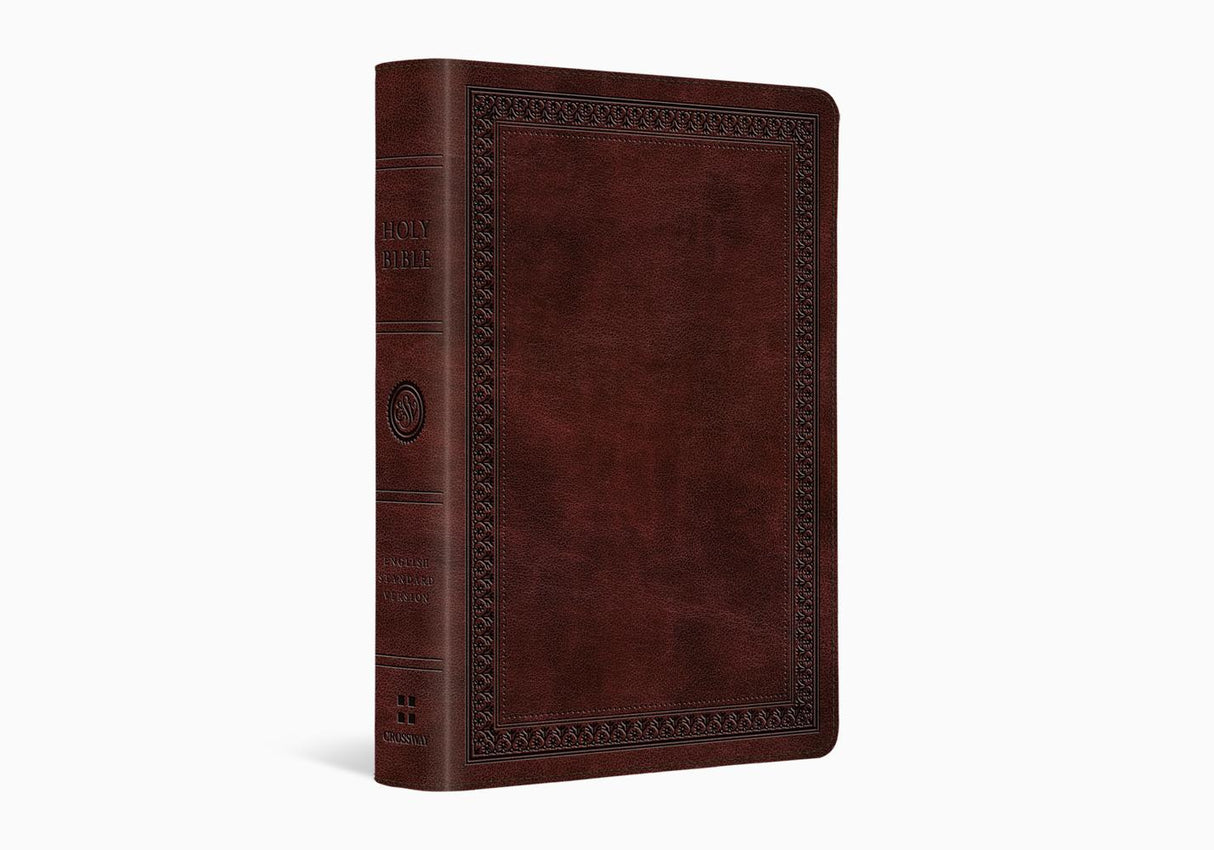 ESV Large Print Compact Bible (Trutone, Mahogany, Border Design)