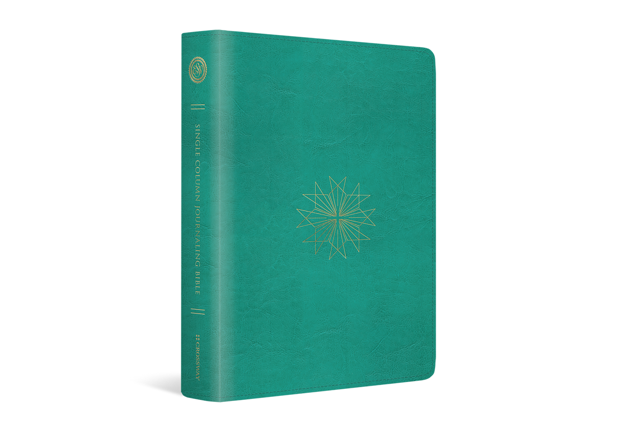 ESV Single Column Journaling Bible (TruTone, Teal, Resplendent Cross Design)