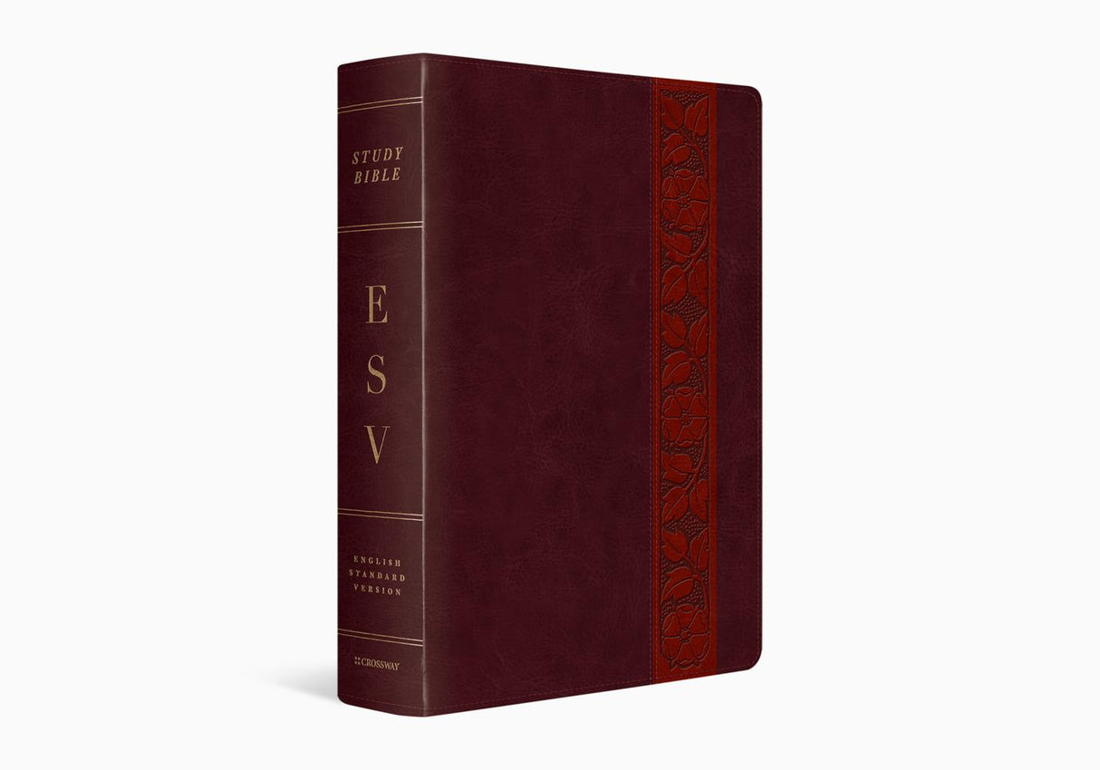 ESV Study Bible, Large Print (Trutone, Mahogany, Trellis Design, Indexed)