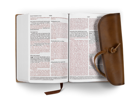 ESV Large Print Compact Bible (Natural Leather, Strap Flap)