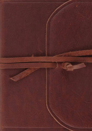 ESV Single Column Journaling Bible, Large Print (Natural Leather, Brown, Flap with Strap) cover image