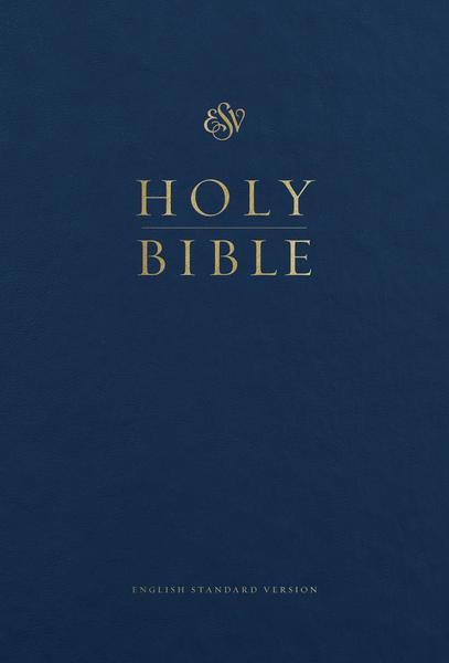 ESV Pew and Worship Bible, Large Print (Hardcover, Blue) cover image (1022367203375)