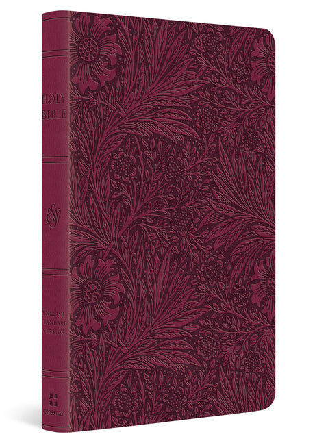 ESV Large Print Value Thinline Bible (Trutone, Raspberry, Floral Design)