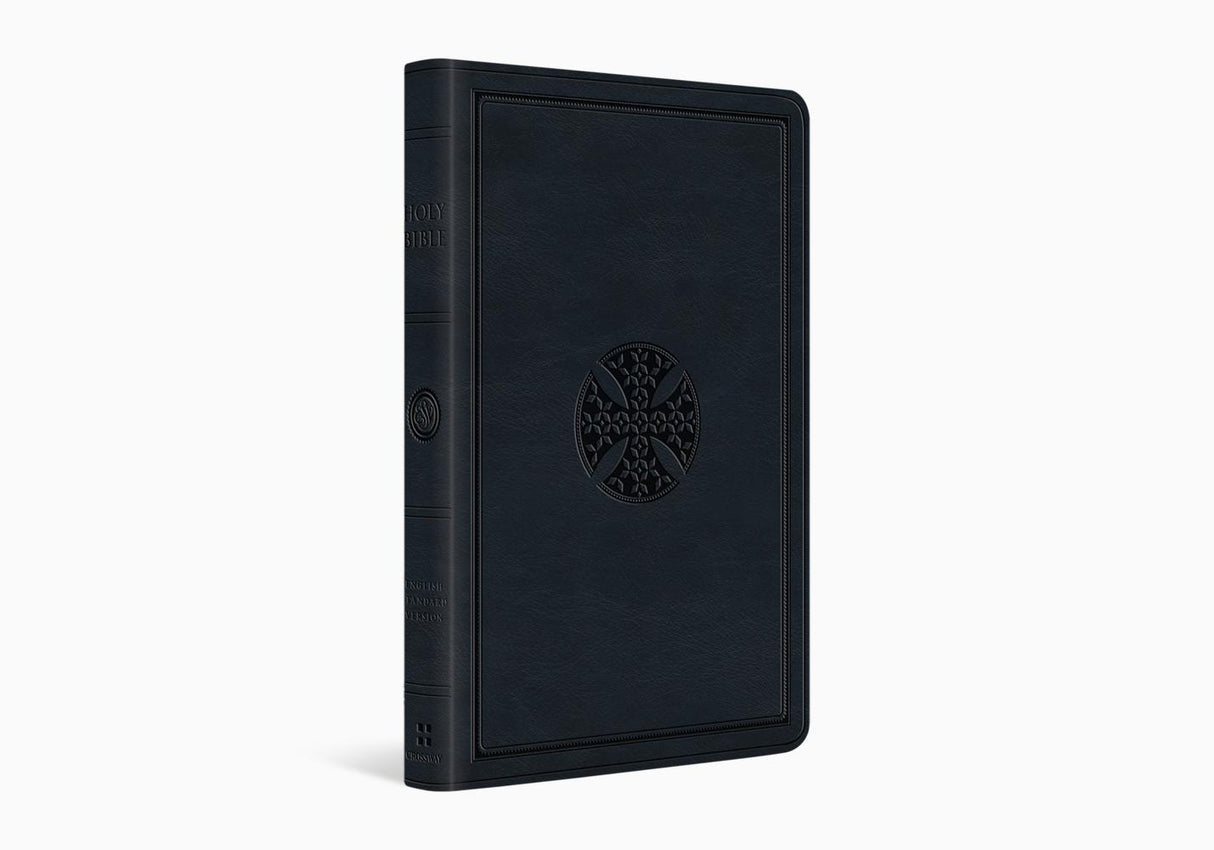 ESV Large Print Value Thinline Bible (Trutone, Navy, Mosaic Cross Design)