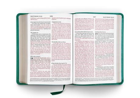 ESV Large Print Compact Bible (TruTone, Teal, Bouquet Design)